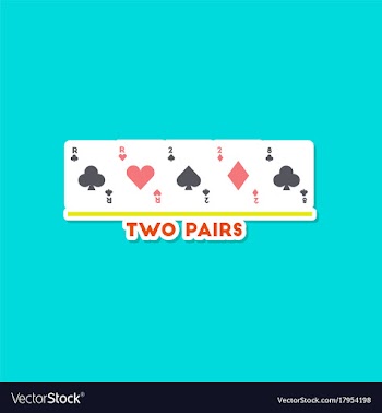 Paper sticker on stylish background poker two vector image
