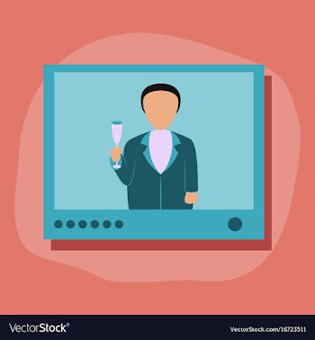 Paper sticker on stylish background president tv vector image