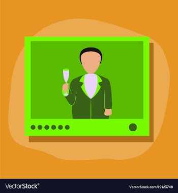 Paper sticker on stylish background president tv vector image