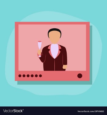 Paper sticker on stylish background president tv vector image