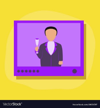 Paper sticker on stylish background president tv vector image