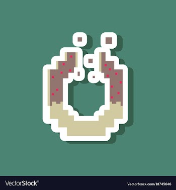 Paper sticker on stylish background pretzel vector image
