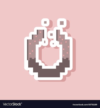 Paper sticker on stylish background pretzel vector image