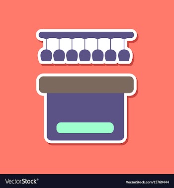 Paper sticker on stylish background pub bar vector image