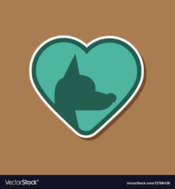 Paper sticker on stylish background puppy dog vector image