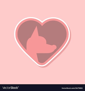 Paper sticker on stylish background puppy dog vector image