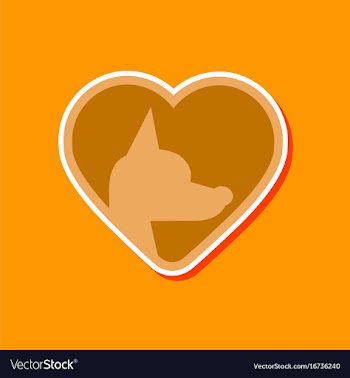 Paper sticker on stylish background puppy dog vector image