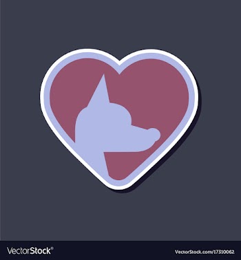 Paper sticker on stylish background puppy dog vector image