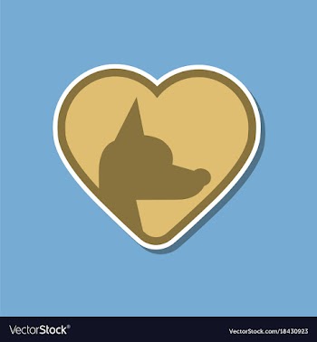 Paper sticker on stylish background puppy dog vector image