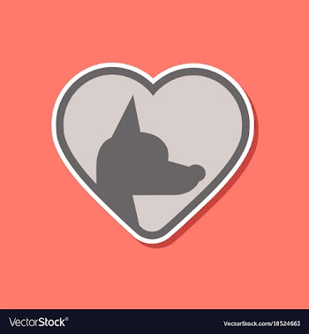 Paper sticker on stylish background puppy dog vector image