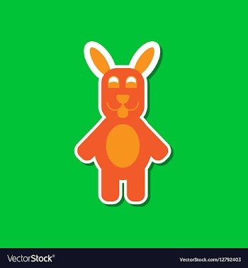 Paper sticker on stylish background rabbit Bunny vector image