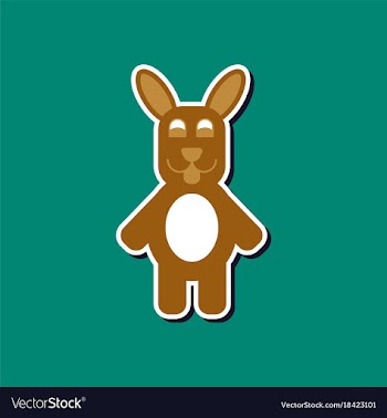 Paper sticker on stylish background rabbit bunny vector image