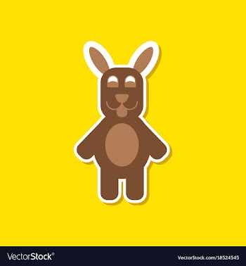 Paper sticker on stylish background rabbit bunny vector image