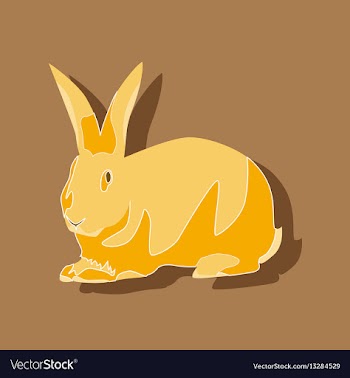Paper sticker on stylish background rabbit vector image