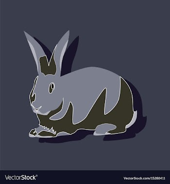 Paper sticker on stylish background rabbit vector image