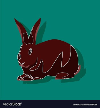 Paper sticker on stylish background rabbit vector image