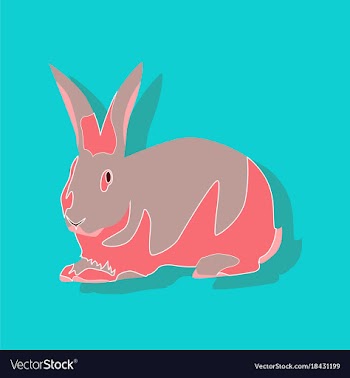 Paper sticker on stylish background rabbit vector image