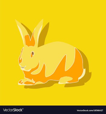 Paper sticker on stylish background rabbit vector image