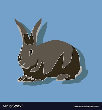 Paper sticker on stylish background rabbit vector image