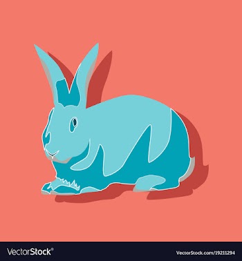 Paper sticker on stylish background rabbit vector image