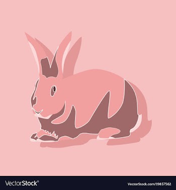 Paper sticker on stylish background rabbit vector image