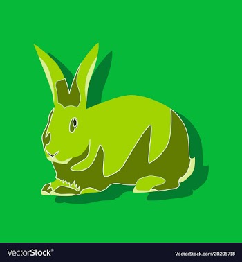Paper sticker on stylish background rabbit vector image