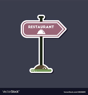 Paper sticker on stylish background restaurant vector image
