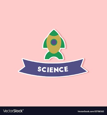 Paper sticker on stylish background rocket science vector image