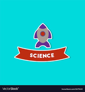 Paper sticker on stylish background rocket science vector image