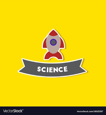 Paper sticker on stylish background rocket science vector image