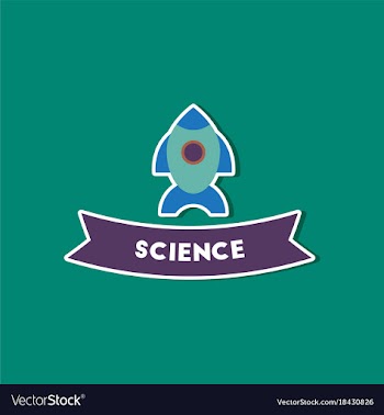 Paper sticker on stylish background rocket science vector image