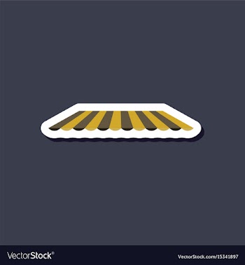 Paper sticker on stylish background roof awning vector image