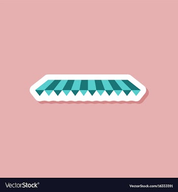 Paper sticker on stylish background roof awning vector image
