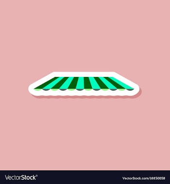 Paper sticker on stylish background roof awning vector image