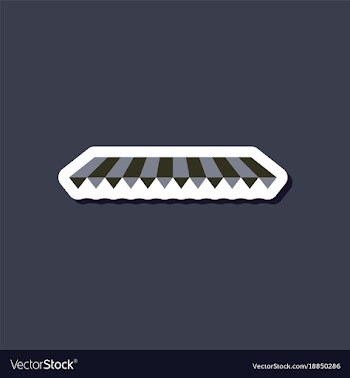 Paper sticker on stylish background roof awning vector image