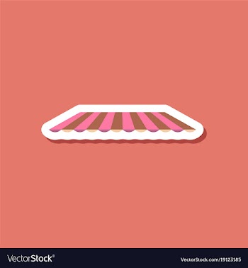 Paper sticker on stylish background roof awning vector image