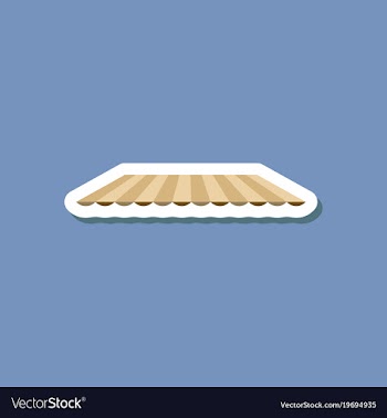 Paper sticker on stylish background roof awning vector image