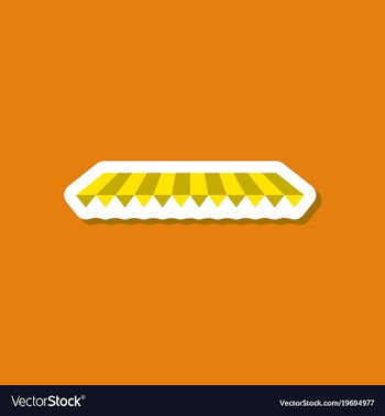 Paper sticker on stylish background roof awning vector image