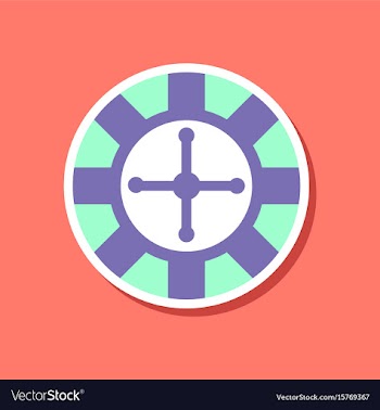 Paper sticker on stylish background roulette vector image