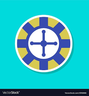 Paper sticker on stylish background roulette vector image