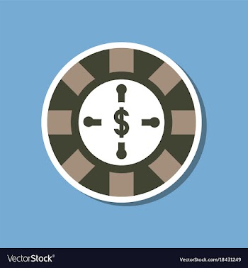 Paper sticker on stylish background roulette vector image