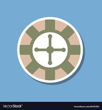 Paper sticker on stylish background roulette vector image