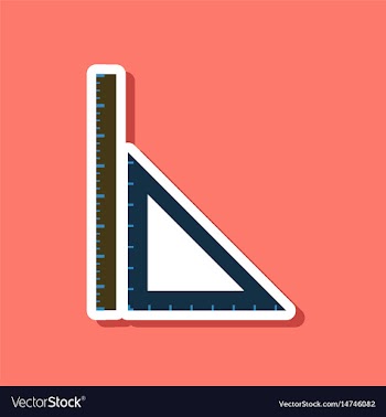Paper sticker on stylish background ruler vector image