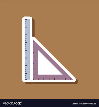 Paper sticker on stylish background ruler vector image