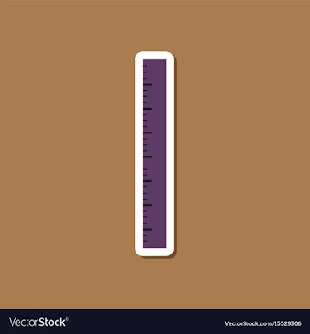 Paper sticker on stylish background ruler vector image