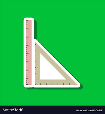 Paper sticker on stylish background ruler vector image