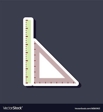 Paper sticker on stylish background ruler vector image