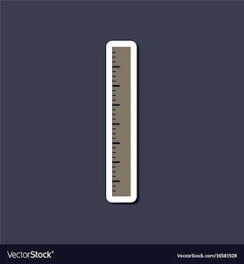 Paper sticker on stylish background ruler vector image