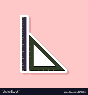 Paper sticker on stylish background ruler vector image