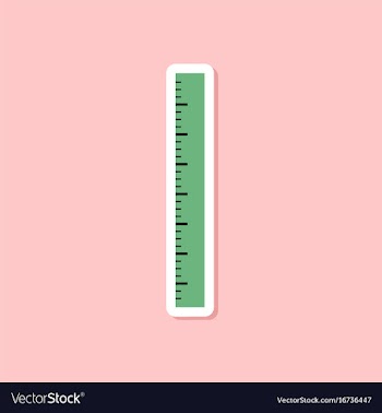 Paper sticker on stylish background ruler vector image